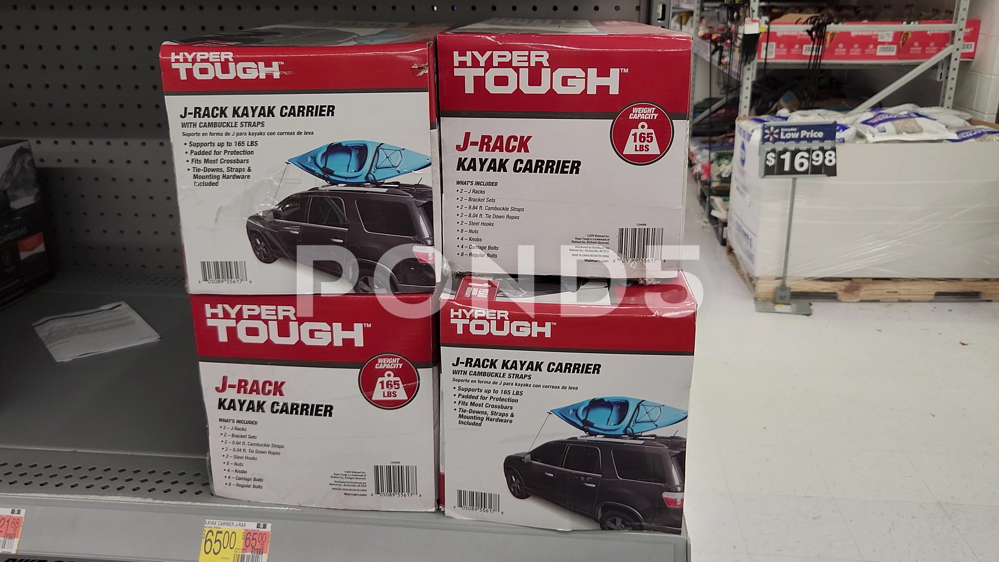 Hyper Tough J Rack Kayak Carrier Retaile. Stock Video Pond5