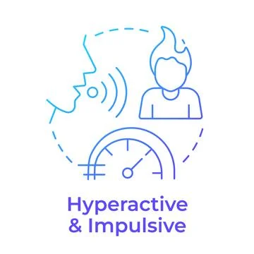 Hyperactive and impulsive blue gradient concept icon イラスト素材
