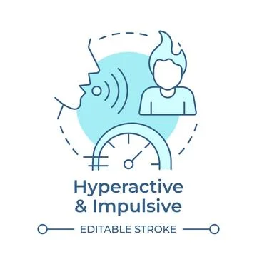 Hyperactive and impulsive soft blue concept icon イラスト素材