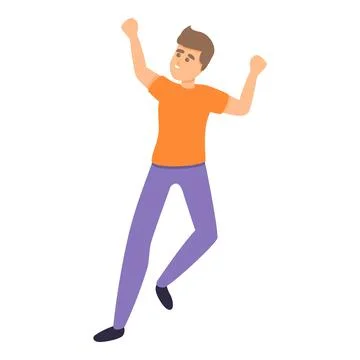Hyperactive boy icon, cartoon style イラスト素材