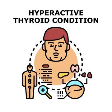 Hyperactive thyroid condition health problem infographic concept Stock Illustration