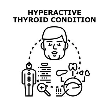 Hyperactive thyroid condition health problem infographic concept Stock Illustration