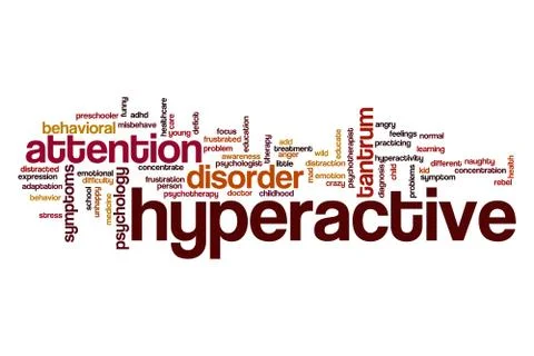 Hyperactive word cloud concept Ilustración de archivo
