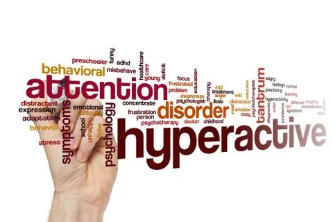 Hyperactive word cloud concept Ilustración de archivo