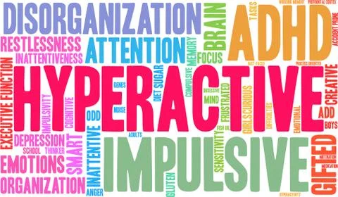 Hyperactive Word Cloud Stock-Illustration