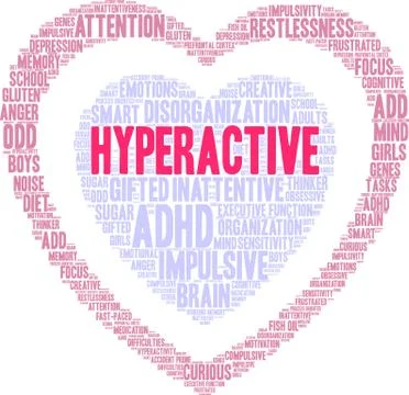 Hyperactive Word Cloud Stock Illustration
