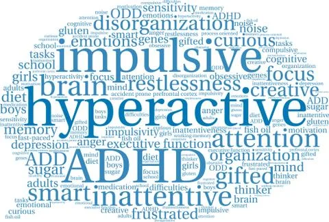 Hyperactive Word Cloud Stock Illustration