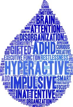 Hyperactive Word Cloud Stock Illustration
