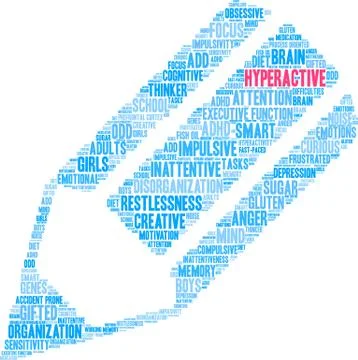 Hyperactive Word Cloud 스톡 일러스트