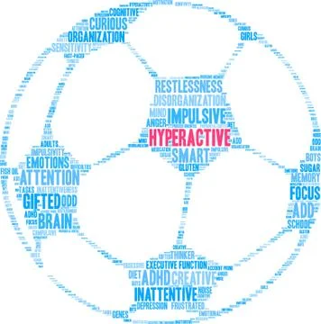 Hyperactive Word Cloud Stock Illustration