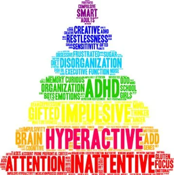 Hyperactive Word Cloud 스톡 일러스트