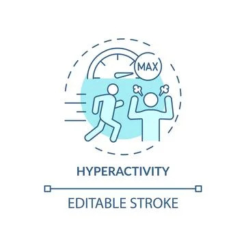 Hyperactivity blue concept icon Stock Illustration