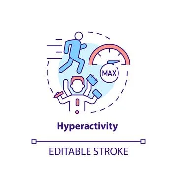Hyperactivity, focus issues multi color concept icon イラスト素材