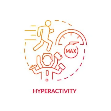 Hyperactivity, focus issues red gradient concept icon イラスト素材