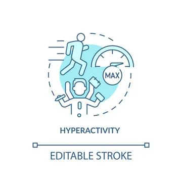 Hyperactivity, focus issues soft blue concept icon Stock Illustration