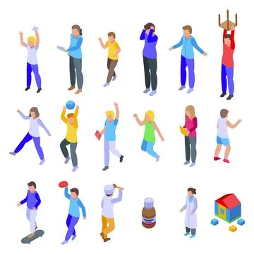 Hyperactivity icon, isometric style Stock Illustration