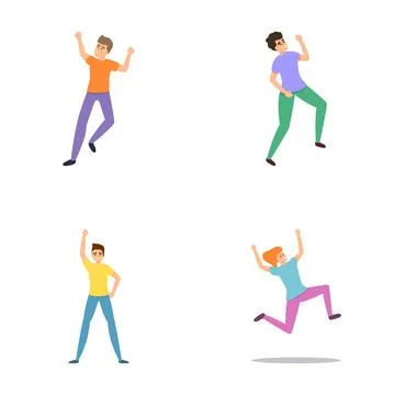 Hyperactivity icons set cartoon vector. Attention deficit hyperactivity disorder Stock Illustration