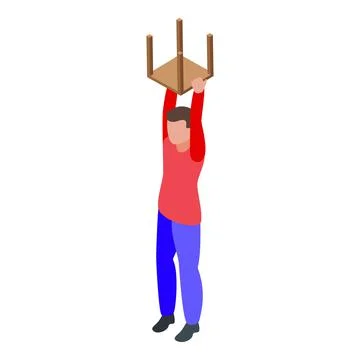 Hyperactivity kid chair up icon, isometric style イラスト素材