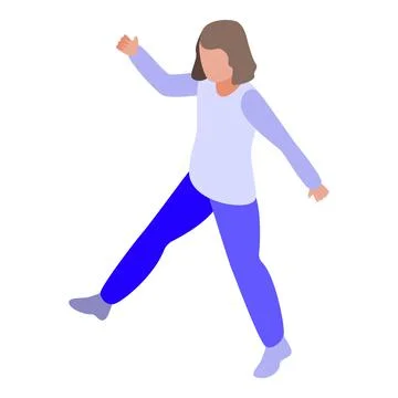 Hyperactivity kid walking icon, isometric style イラスト素材