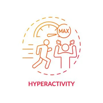 Hyperactivity red gradient concept icon イラスト素材