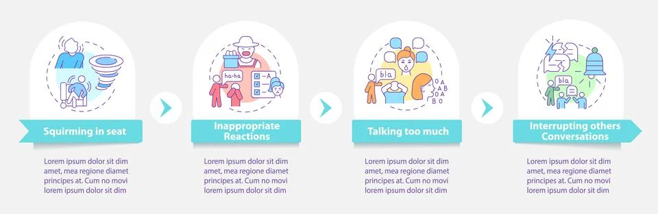 Hyperactivity signs vector infographic template Stock Illustration