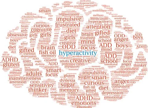 Hyperactivity Word Cloud Stock Illustration