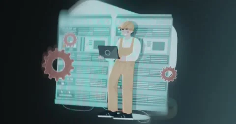 Hyperautomation and digital transformation concept Video stock 314573426