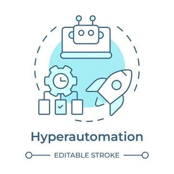 Hyperautomation soft blue concept icon Stockillustratie