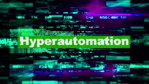 Hyperautomation tech words HiTech Backgrounds 05 Stock Footage 347030633