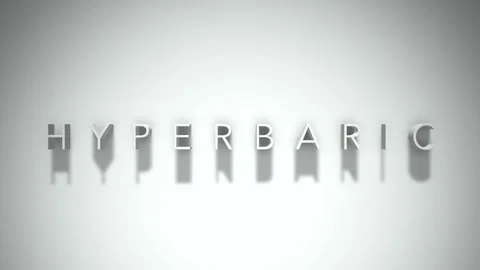 Hyperbaric 3D title animation with shadows on a white background Stock Footage 297570500