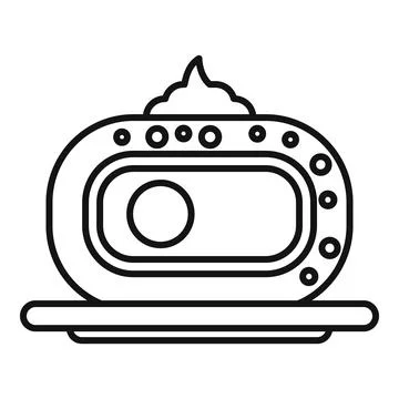 Hyperbaric oxygen therapy chamber lying on its side line icon Stock Illustration