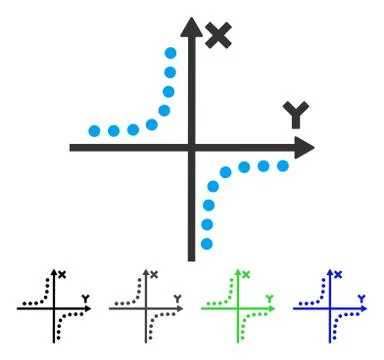 Hyperbola Plot Flat Icon Stock Illustration
