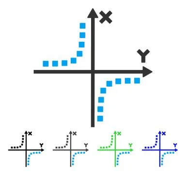 Hyperbola Plot Flat Icon Ilustración de archivo