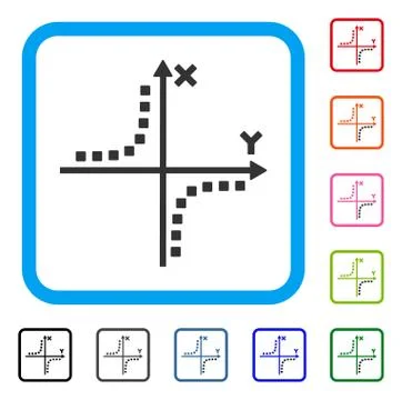 Hyperbola Plot Framed Icon Stock Illustration