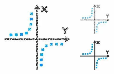 Hyperbola plot Mosaic Icon of Raggy Parts Ilustración de archivo