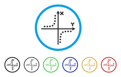 Hyperbola Plot Rounded Icon Stock Illustration