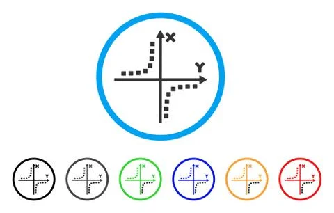 Hyperbola Plot Rounded Icon Stock Illustration