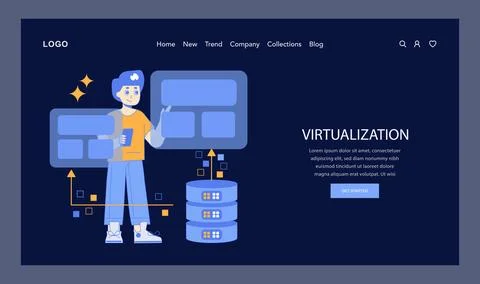 Hyperconnectivity. Flat Vector Illustration イラスト素材