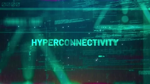 Hyperconnectivity Word on High Technology Futuristic Background Stock Footage 342465053