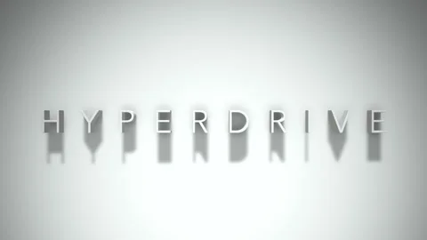 Hyperdrive 3D title animation with shadows on a white background Stock Footage 296802550