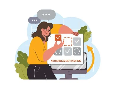Hyperfocus. Focus and concentration skill. Self-discipline and time Stock Illustration