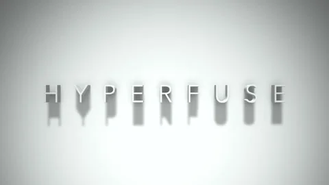 Hyperfuse 3D title animation with shadows on a white background Stock Footage 297570455