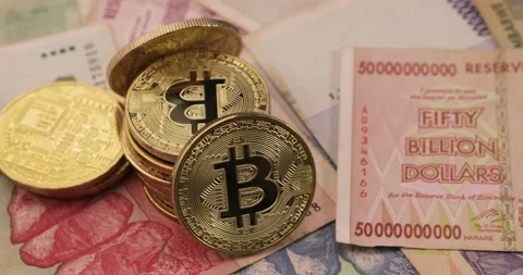 Hyperinflation and Bitcoin Stock Footage 147987260