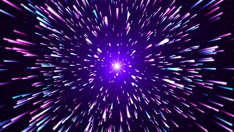 Hyperjump to another galaxy. The effect of jumping in space at the speed Stock Footage 280656230