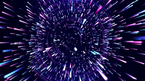 Hyperjump to another galaxy. neon glowing rays in motion. Bright lines Stock Footage 276951607