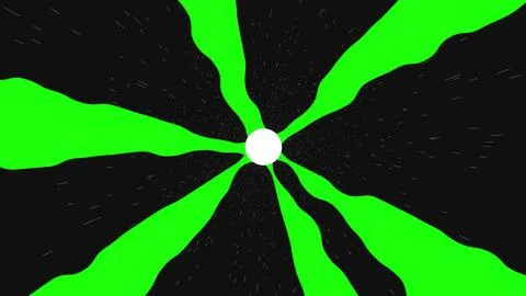 Hyperjump in Space. Gren Rays. High Speed Tunnel Background Stock Illustration