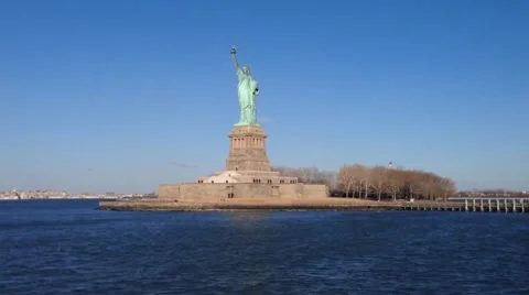 Hyperlapes of statue of liberty Stock Footage 48862749