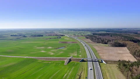 Hyperlaps over the highway with cars Stock Footage 134199285