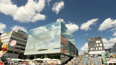 Hyperlaps Stuttgart Schlossplatz Kunstmuseum Video stock 202628015