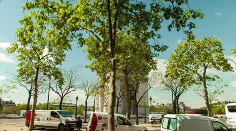 Hyperlapse 360 degree of Arc De Triomphe Stock Footage 23863173